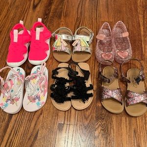 Toddler Size 9 girls sandals set of 6